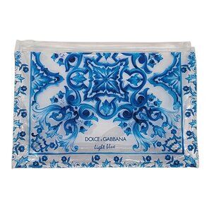 NEW Dolce & Gabbana Light Blue Bag Clear Light Blue Pouch Makeup Bag 8.5 X 6